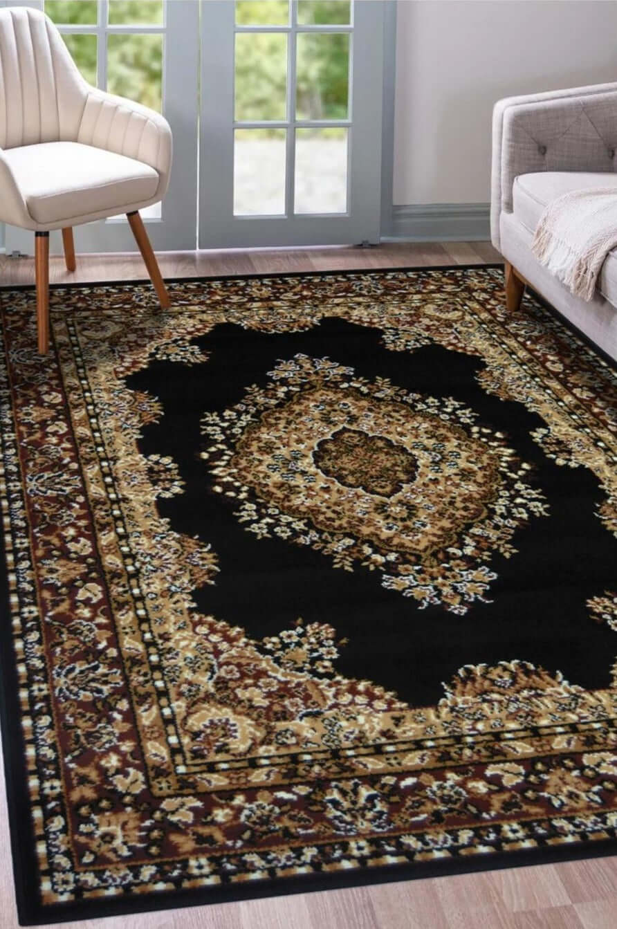Maestro Traditional Black Rug | 4470 B11