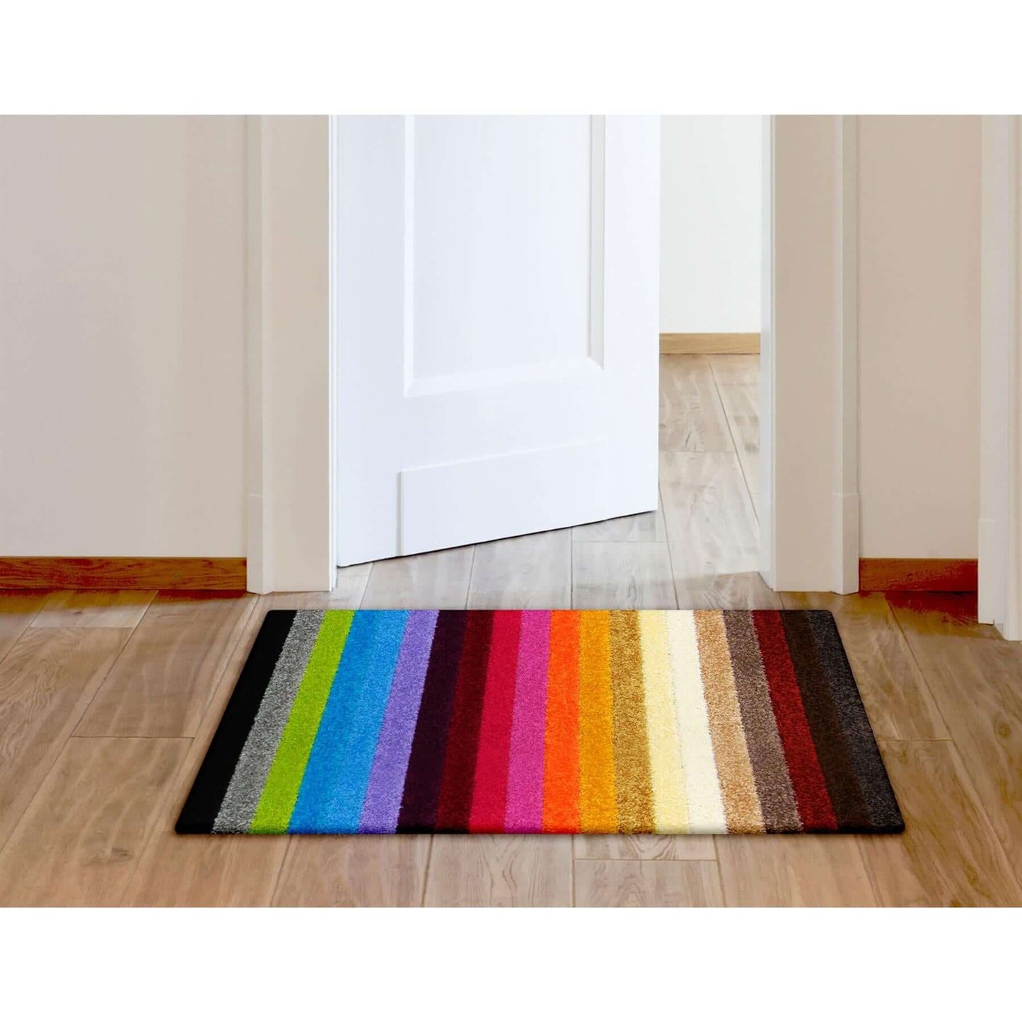 Linea Rainbow Striped Washable Rugs & Runners