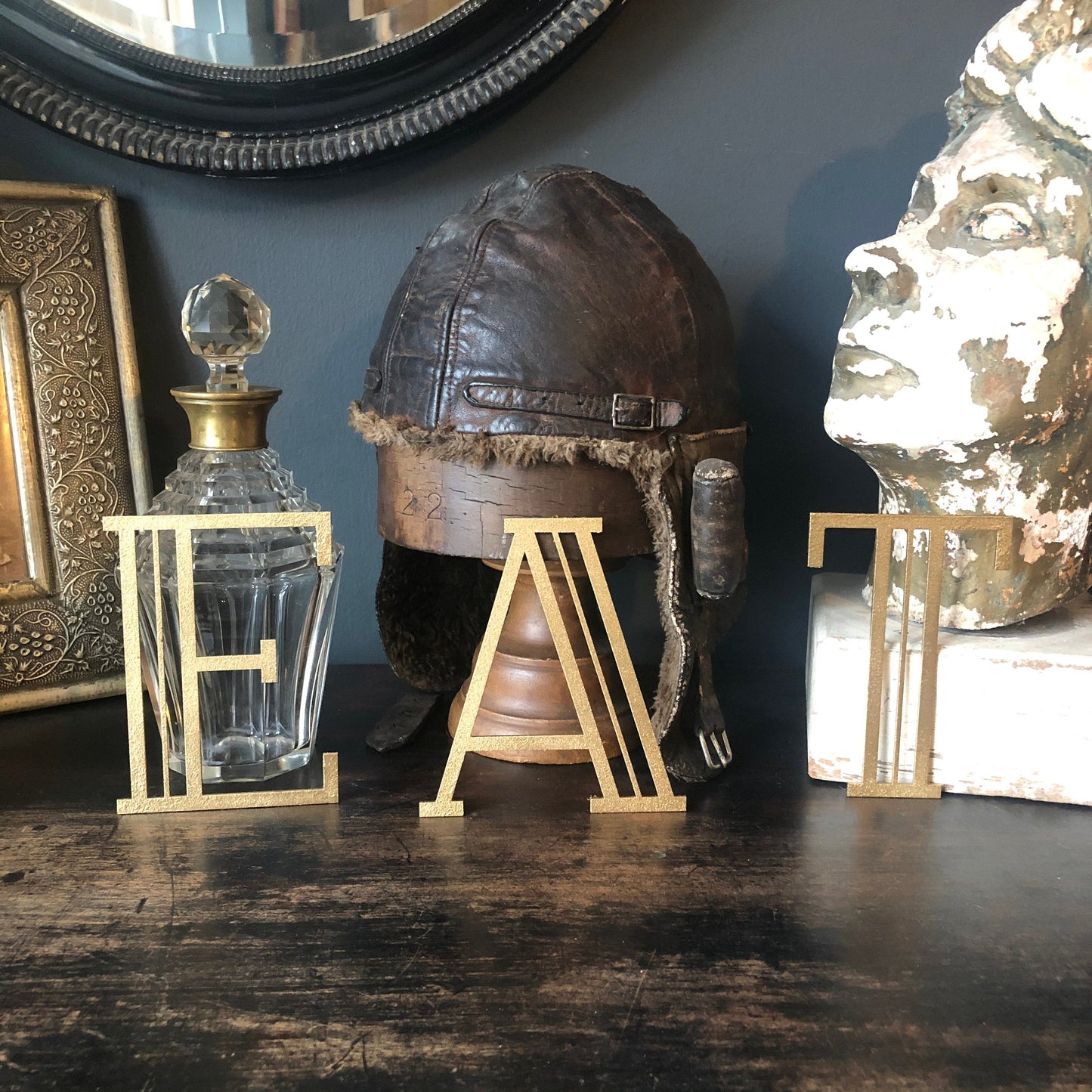 Gold Distressed 5" or 12" Art Deco Lettering A-Z 0-9