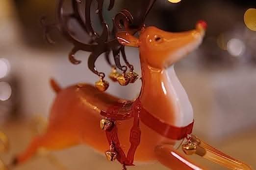 Traditional Christmas Rocking Rudy Reindeer with Bells Christmas Decoration
