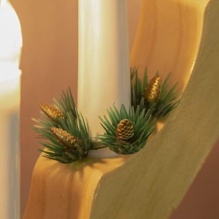 7 Bulb Natural Wooden Christmas Candle Bridge