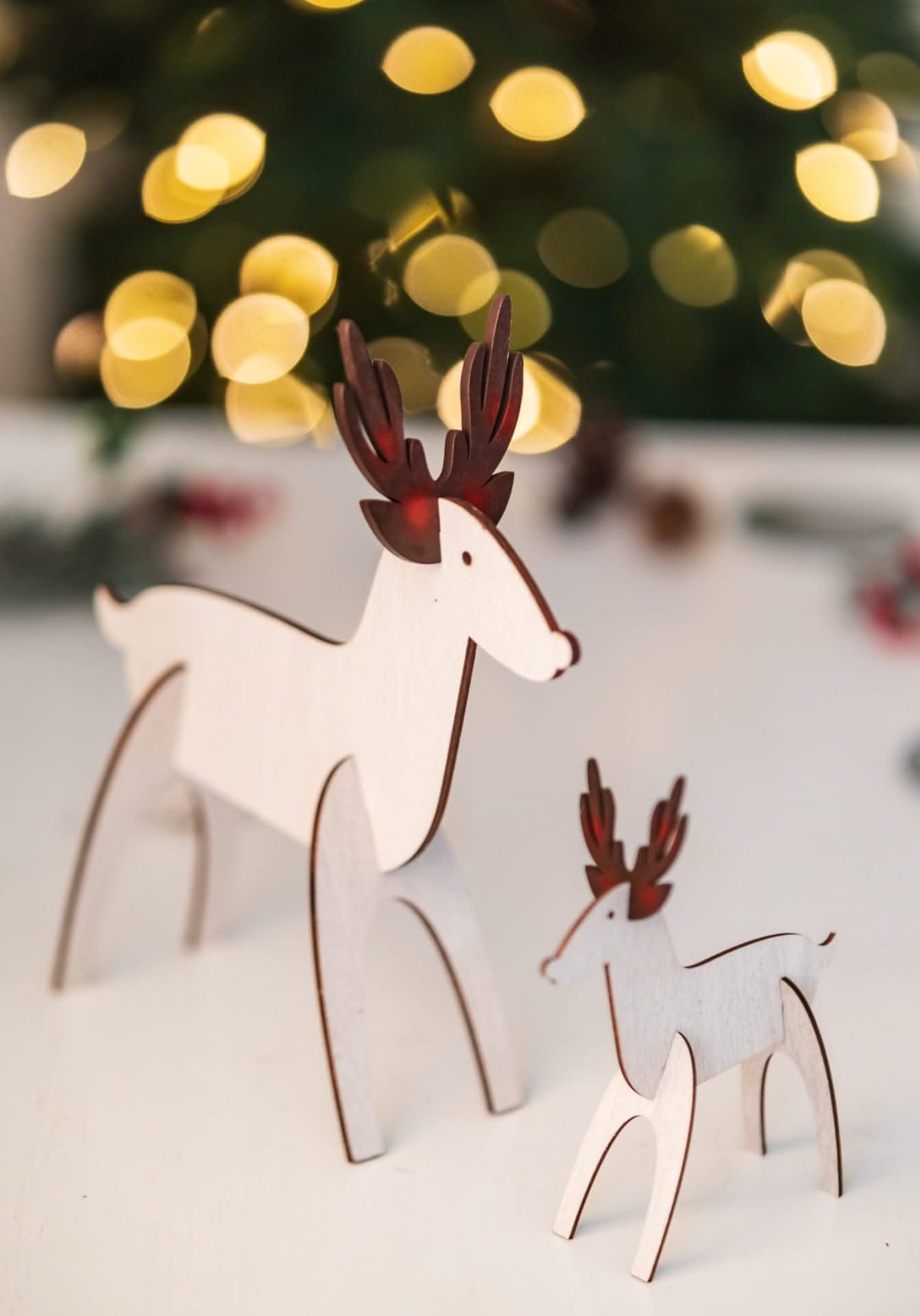 Make Your Own Wooden Reindeer Family Christmas Ornaments