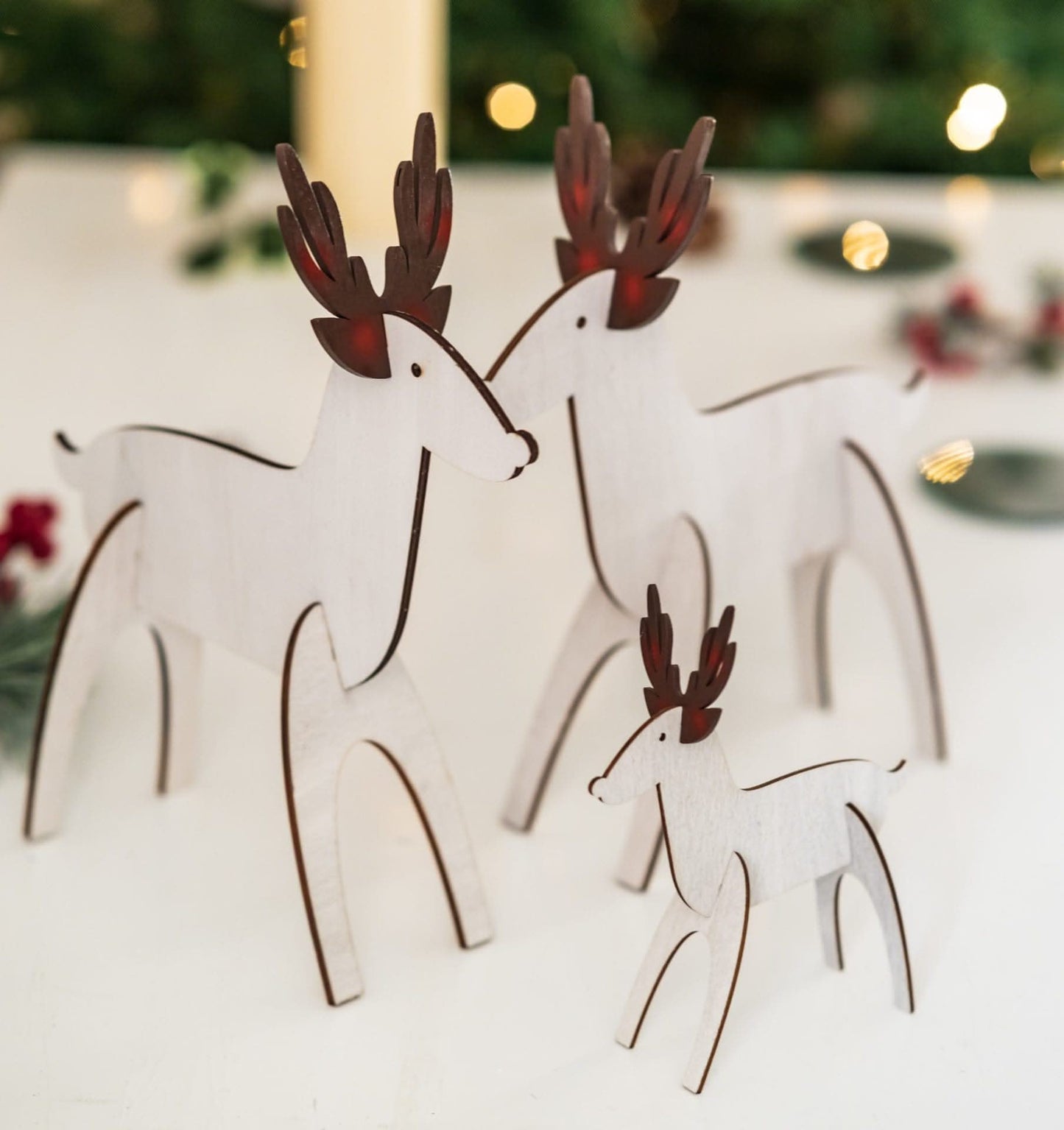 Make Your Own Wooden Reindeer Family Christmas Ornaments