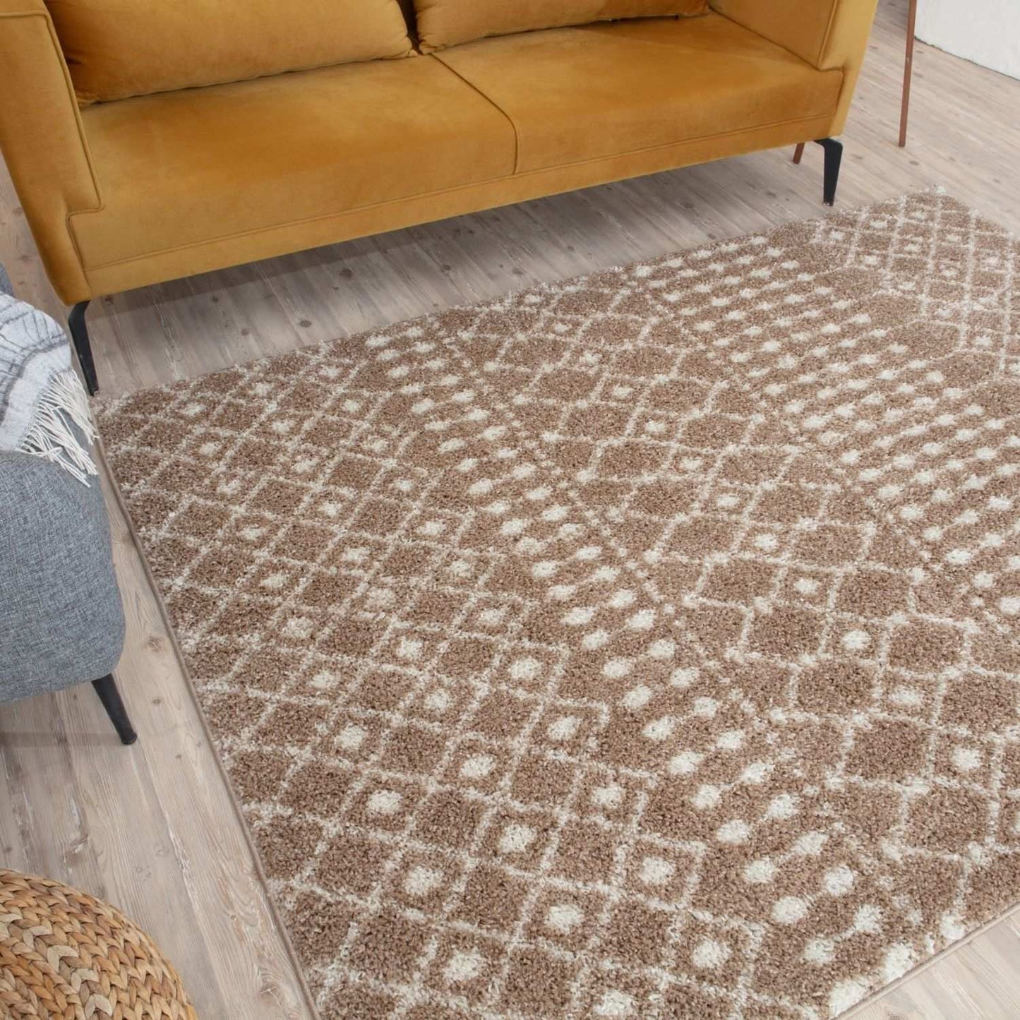Moroccan Beige Shaggy Rug | 1020