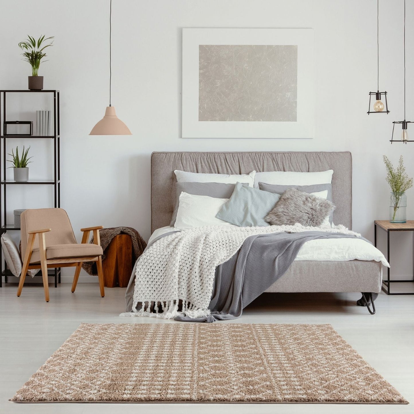 Moroccan Beige Shaggy Rug | 1020