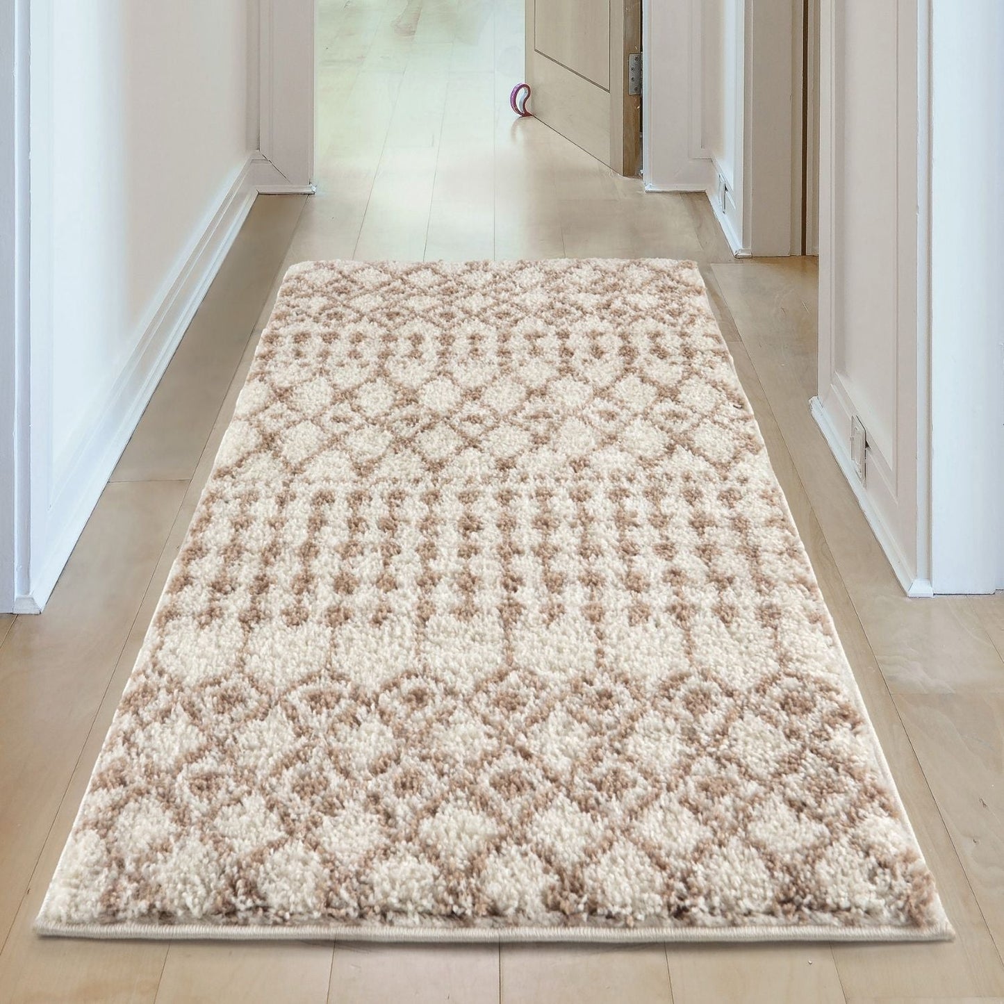 Moroccan Ivory Beige Shaggy Rug | 1030