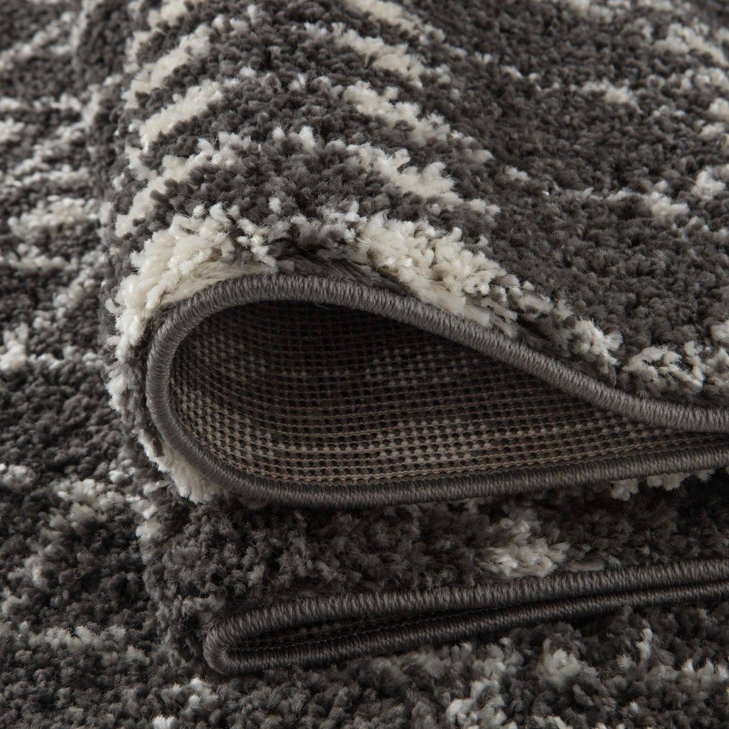 Moroccan Dark Grey  Shaggy Rug | 1040