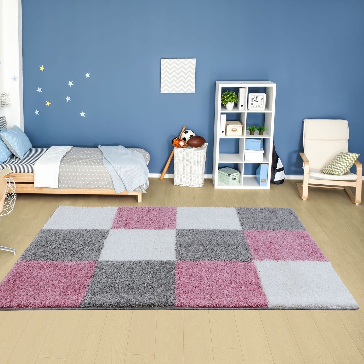 Myshaggy Geometric Pink Rug