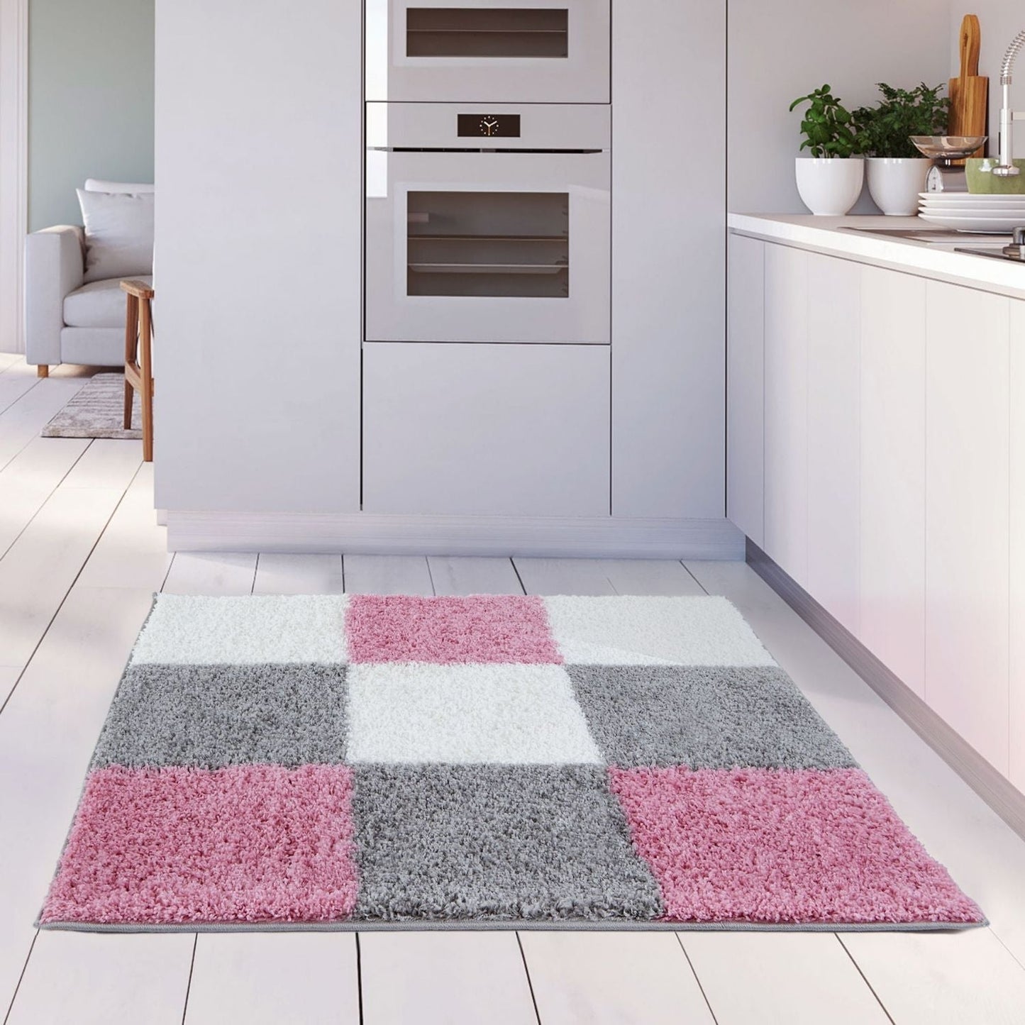 Myshaggy Geometric Pink Rug