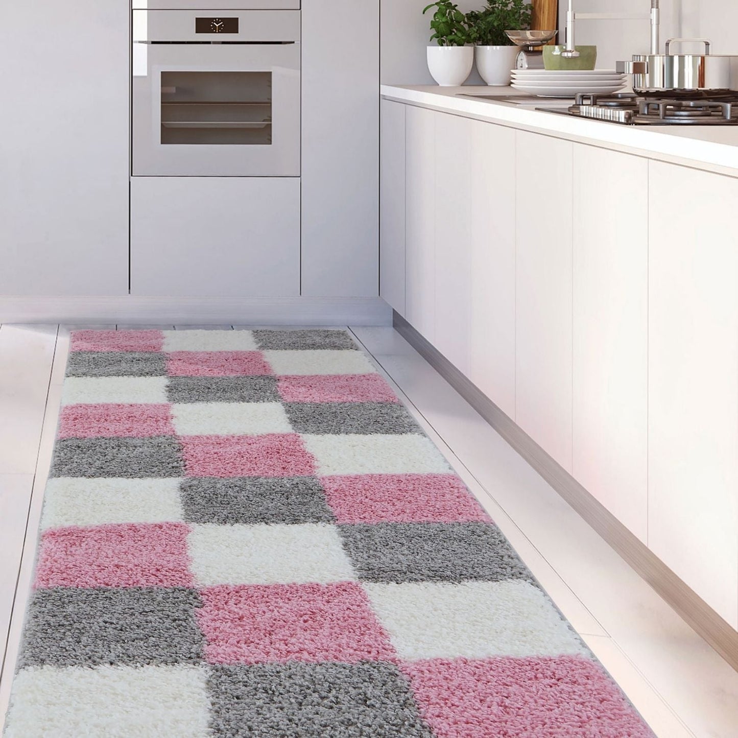 Myshaggy Geometric Pink Rug