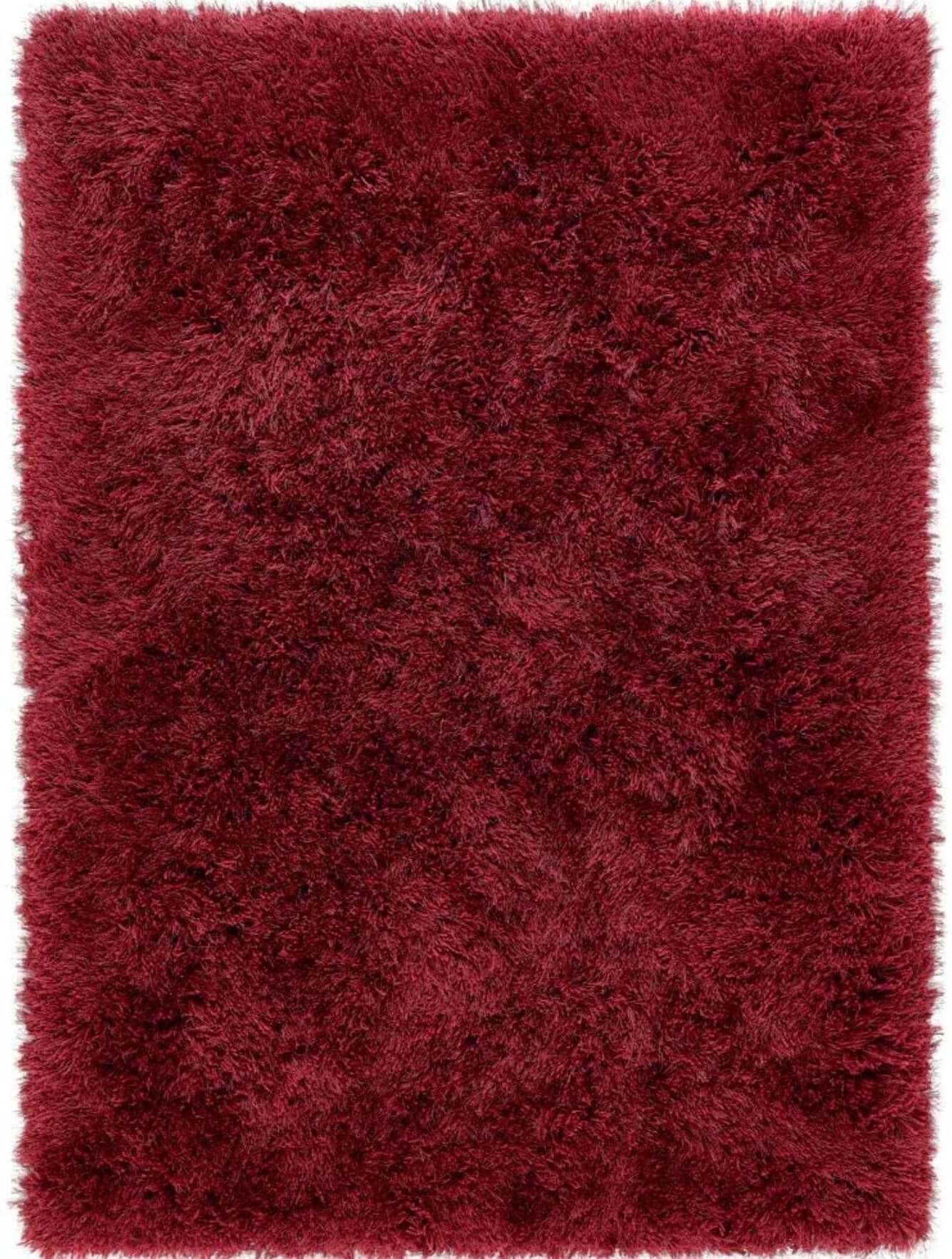 Extravagance Wine Red Shaggy Rug