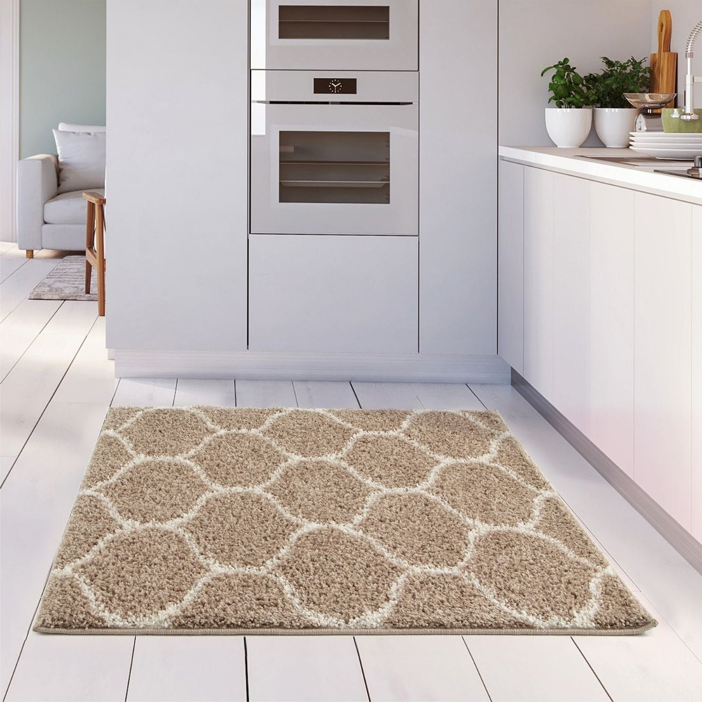 Moroccan Beige Shaggy Rug | 620