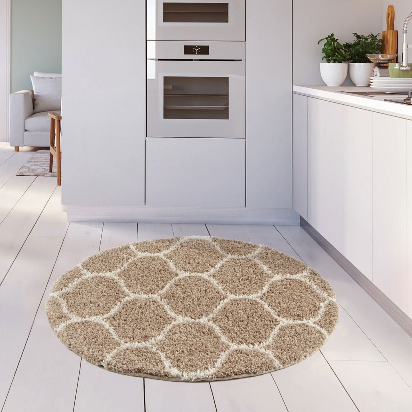 Moroccan Beige Shaggy Rug | 620
