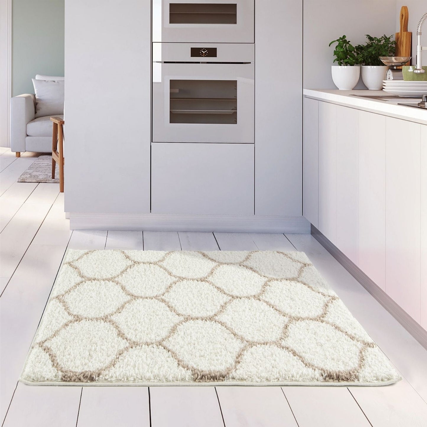 Moroccan Ivory Shaggy Rug | 630