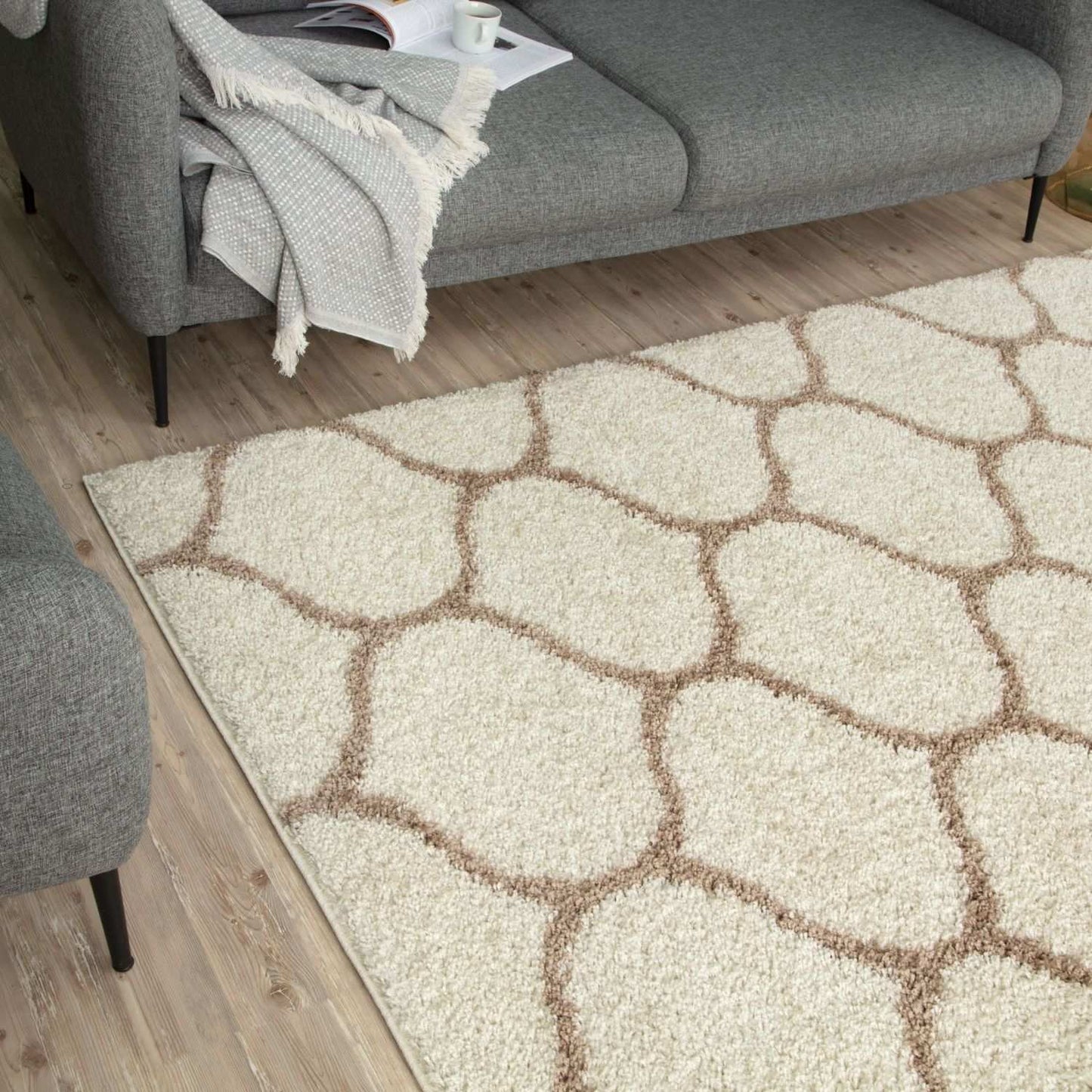Moroccan Ivory Shaggy Rug | 630