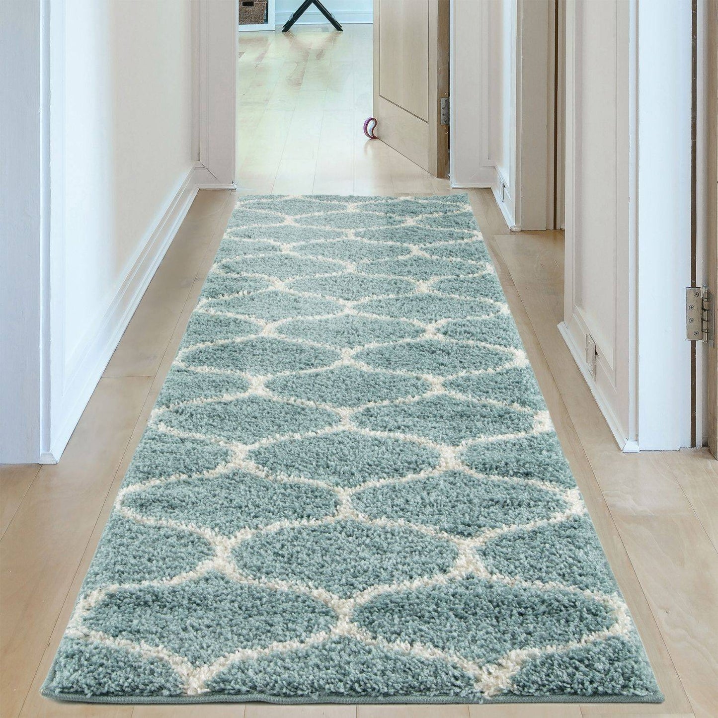 Moroccan Duck Egg Blue Shaggy Rug | 650