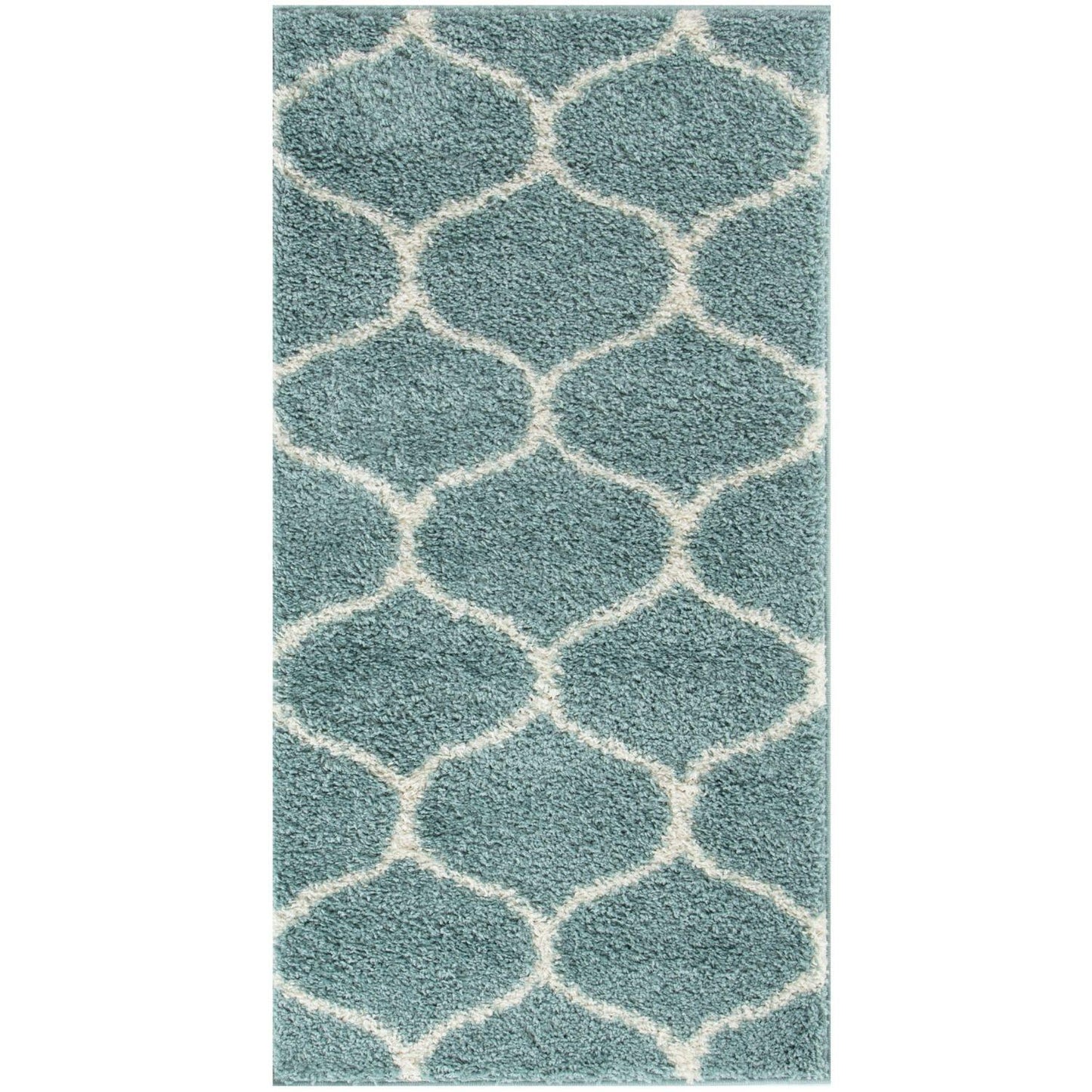 Moroccan Duck Egg Blue Shaggy Rug | 650