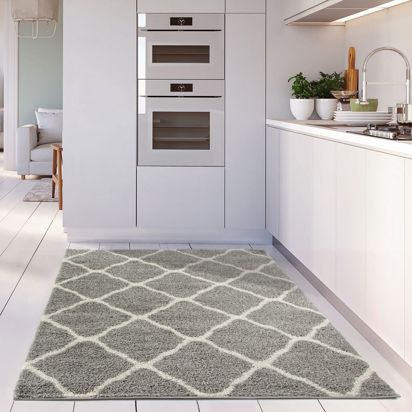 Moroccan Grey Shaggy Rug | 710