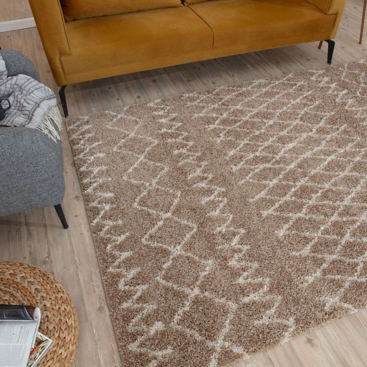 Moroccan Beige Shaggy Rug | 920