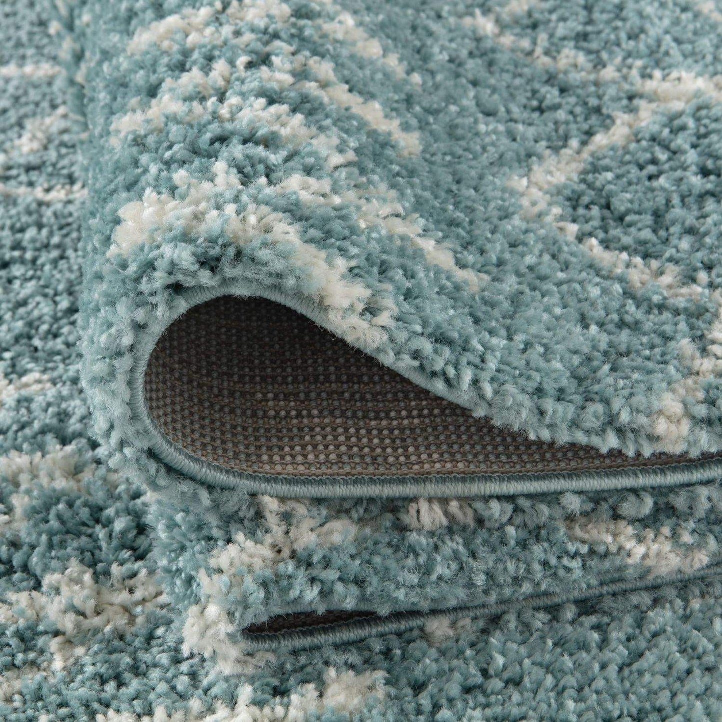 Moroccan Duck Egg Blue Shaggy Rug | 950