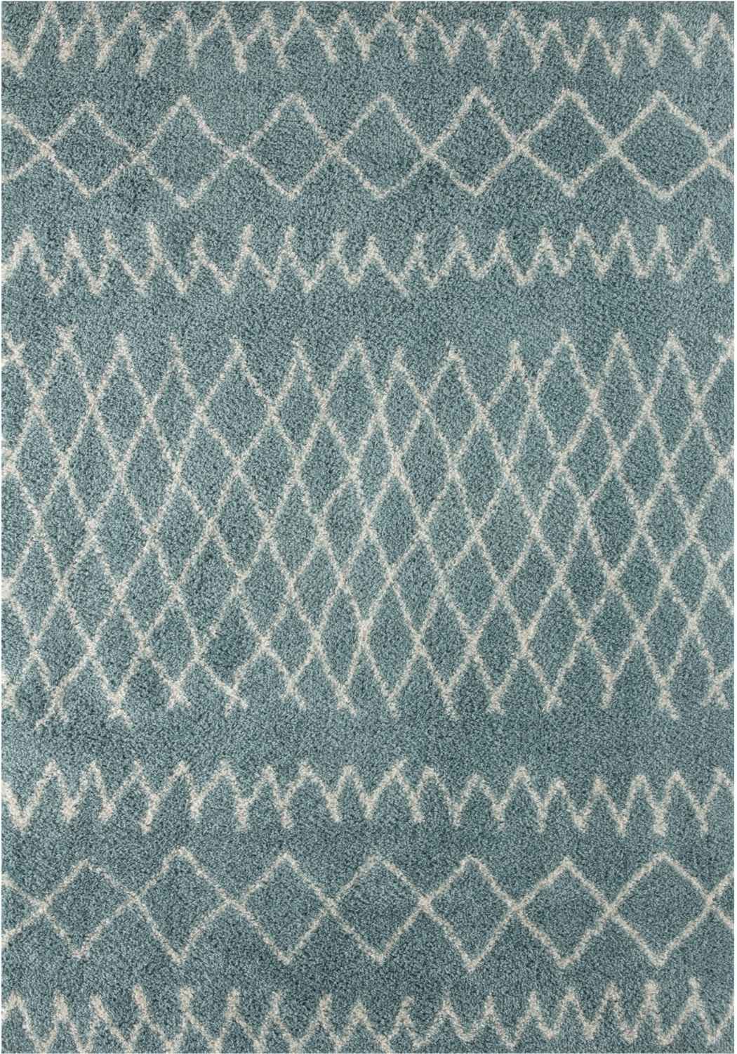 Moroccan Duck Egg Blue Shaggy Rug | 950