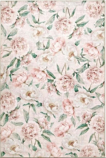Eco-Washable Rug Flower Design
