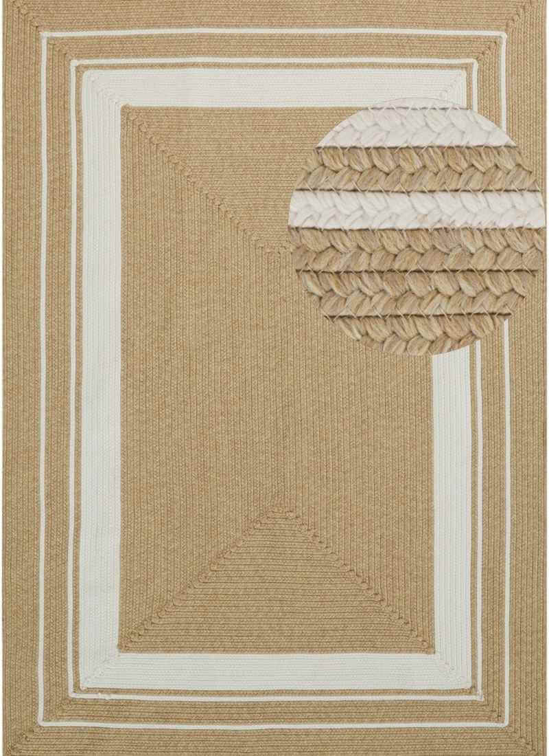 Indoor Outdoor Trenzado Rug – Bordered Plain Design