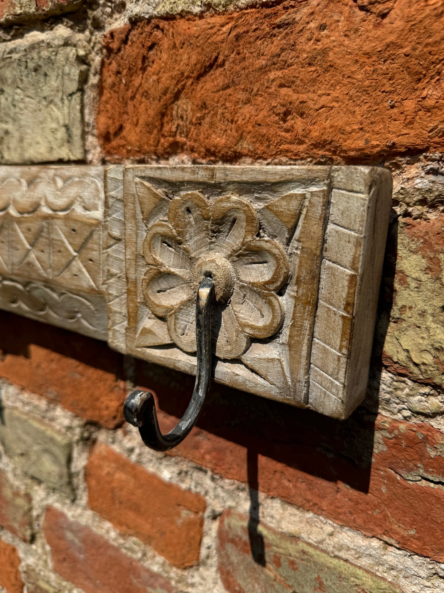 Reclaimed Wooden Coat Hooks / Vintage Rustic Coat Pegs / 3 Hook Coat Hat Rack P