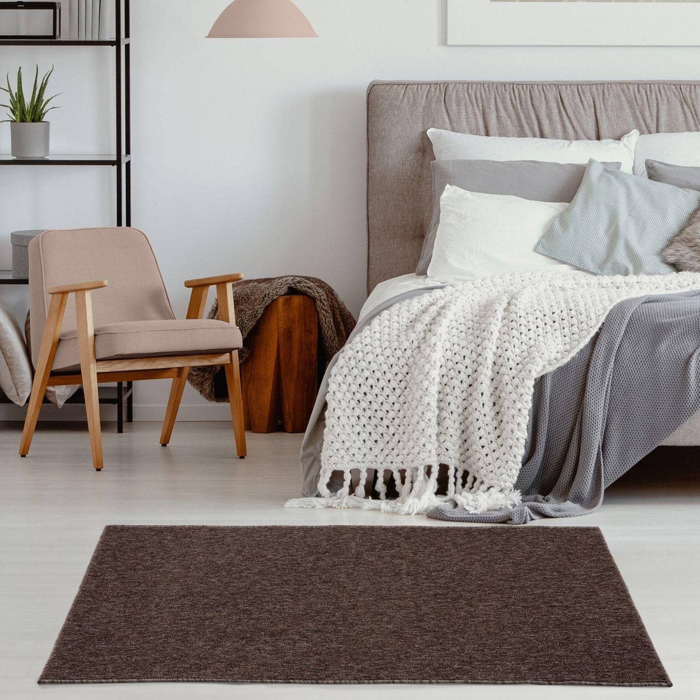 Flex Brown Low Pile Solid Rug