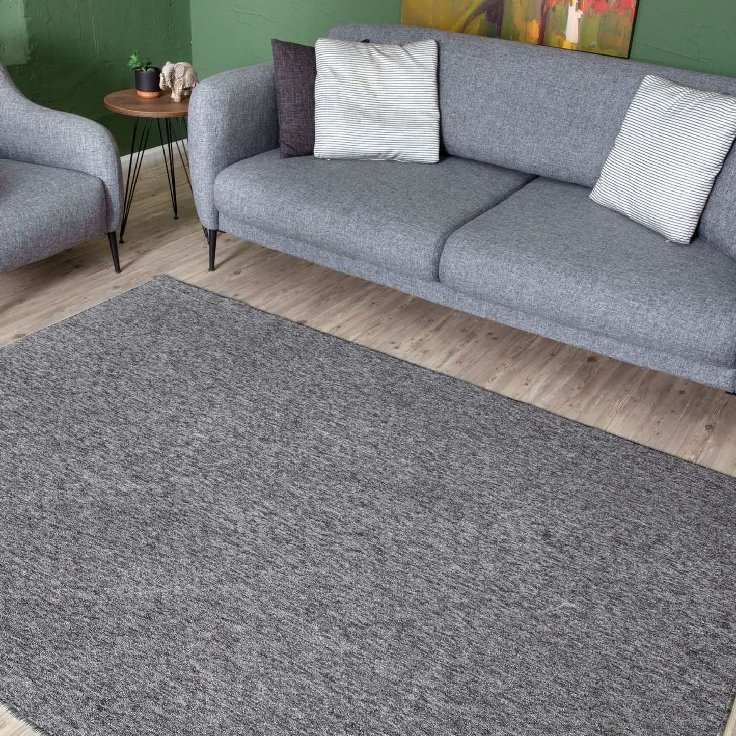 Flex Grey Low Pile Solid Rug