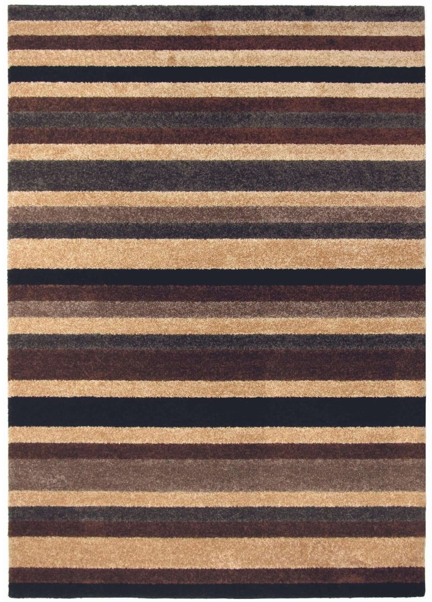 Linea Striped Caramel Washable Rug