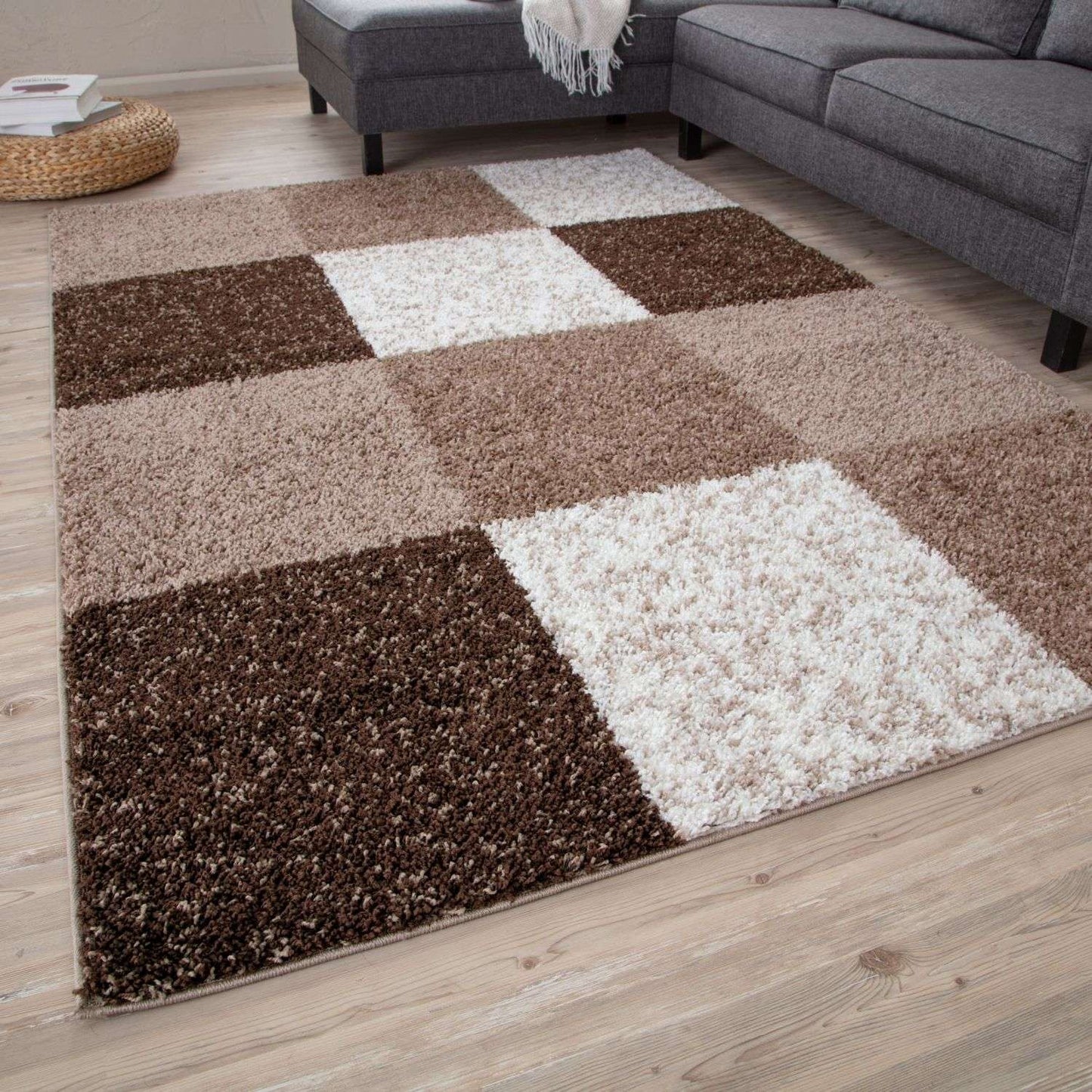 Myshaggy Geometric Brown Rug