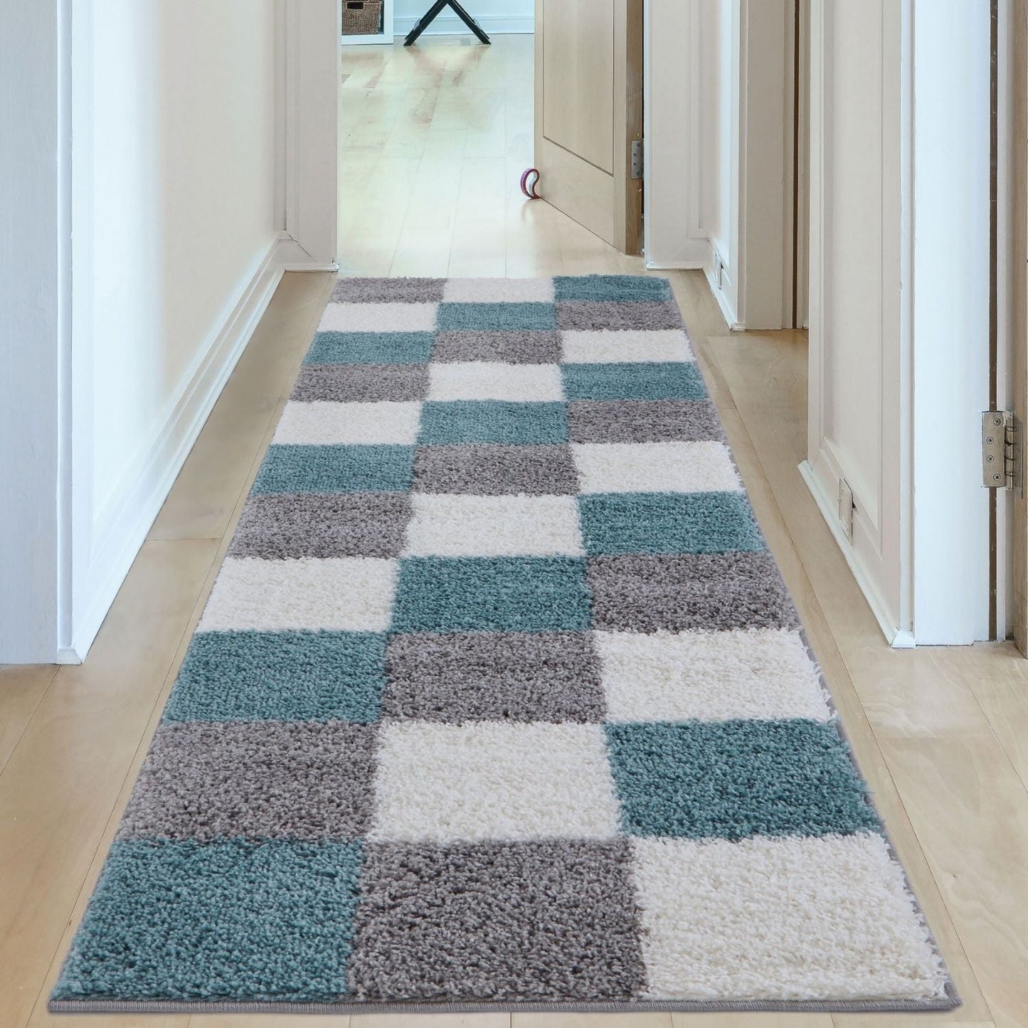 Myshaggy Geometric Duck Egg Blue Rug