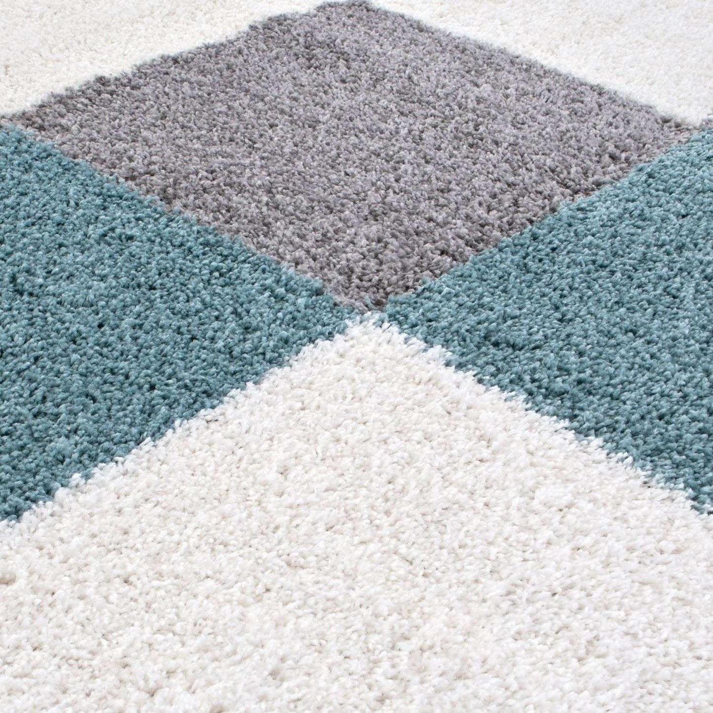 Myshaggy Geometric Duck Egg Blue Rug