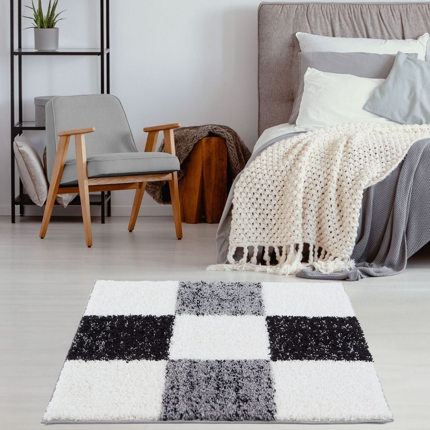 Myshaggy Geometric Grey Rug