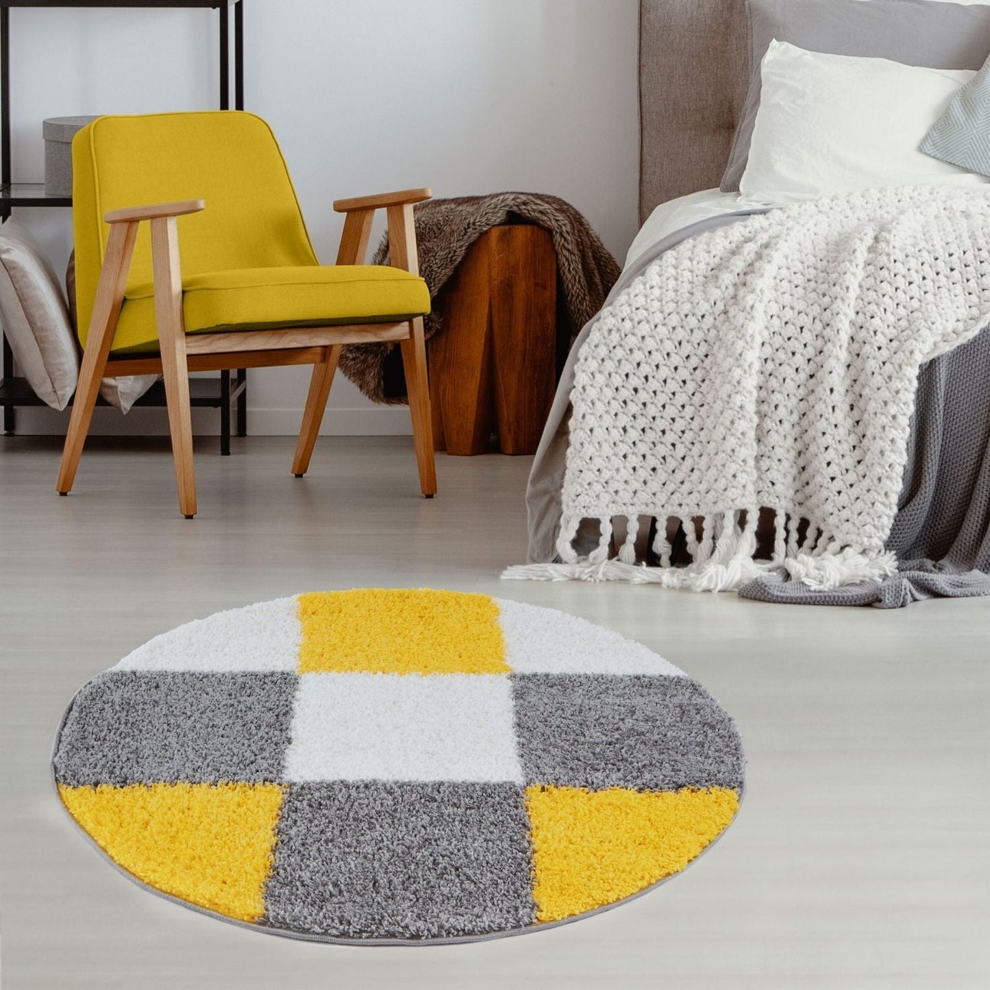 Myshaggy Geometric Yellow Rug