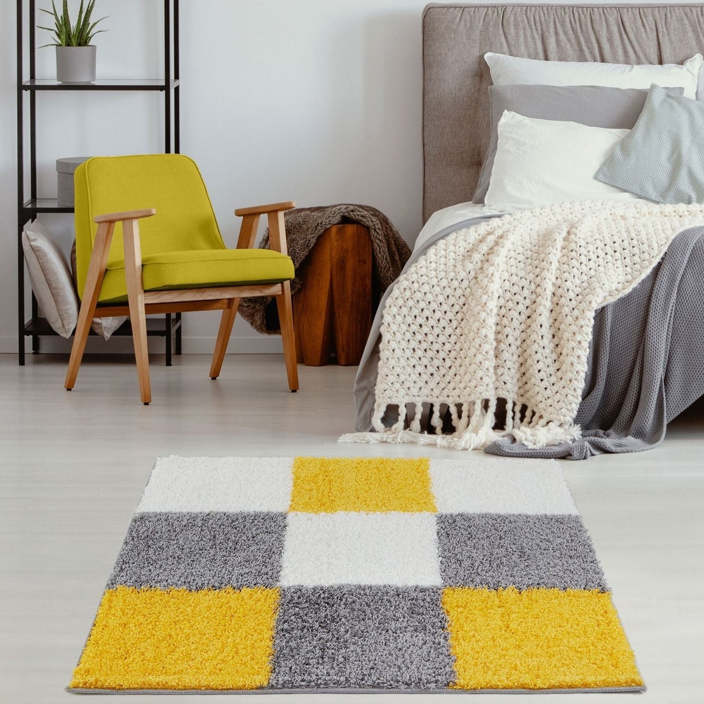 Myshaggy Geometric Yellow Rug
