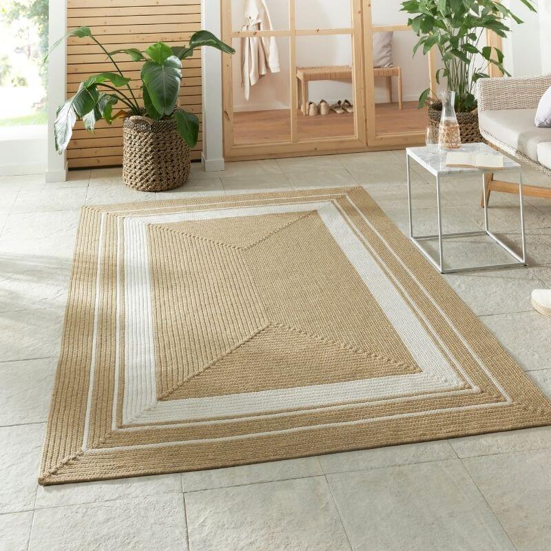Indoor Outdoor Trenzado Rug – Bordered Plain Design