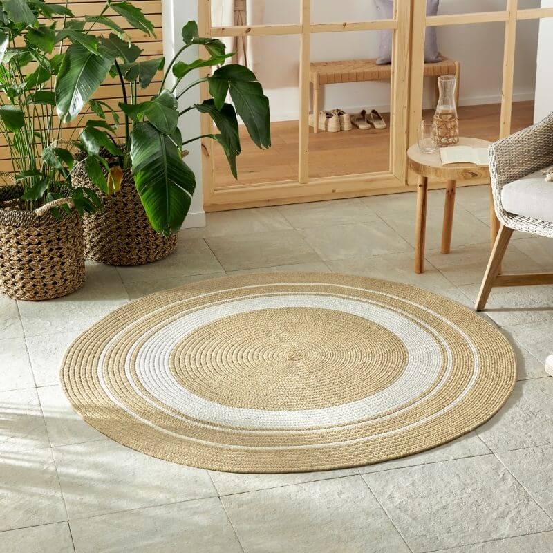 Indoor Outdoor Trenzado Rug – Bordered Plain Design