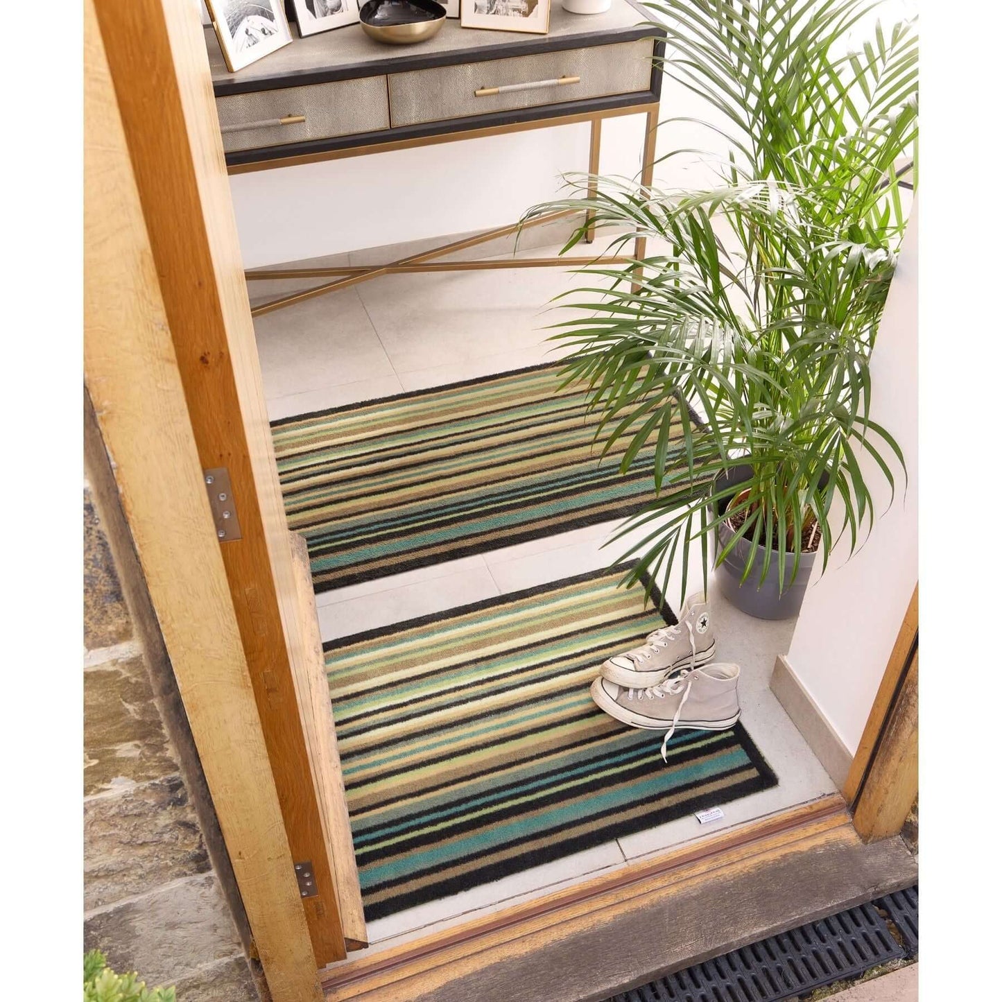 Eco-Friendly Washable Striped Mat