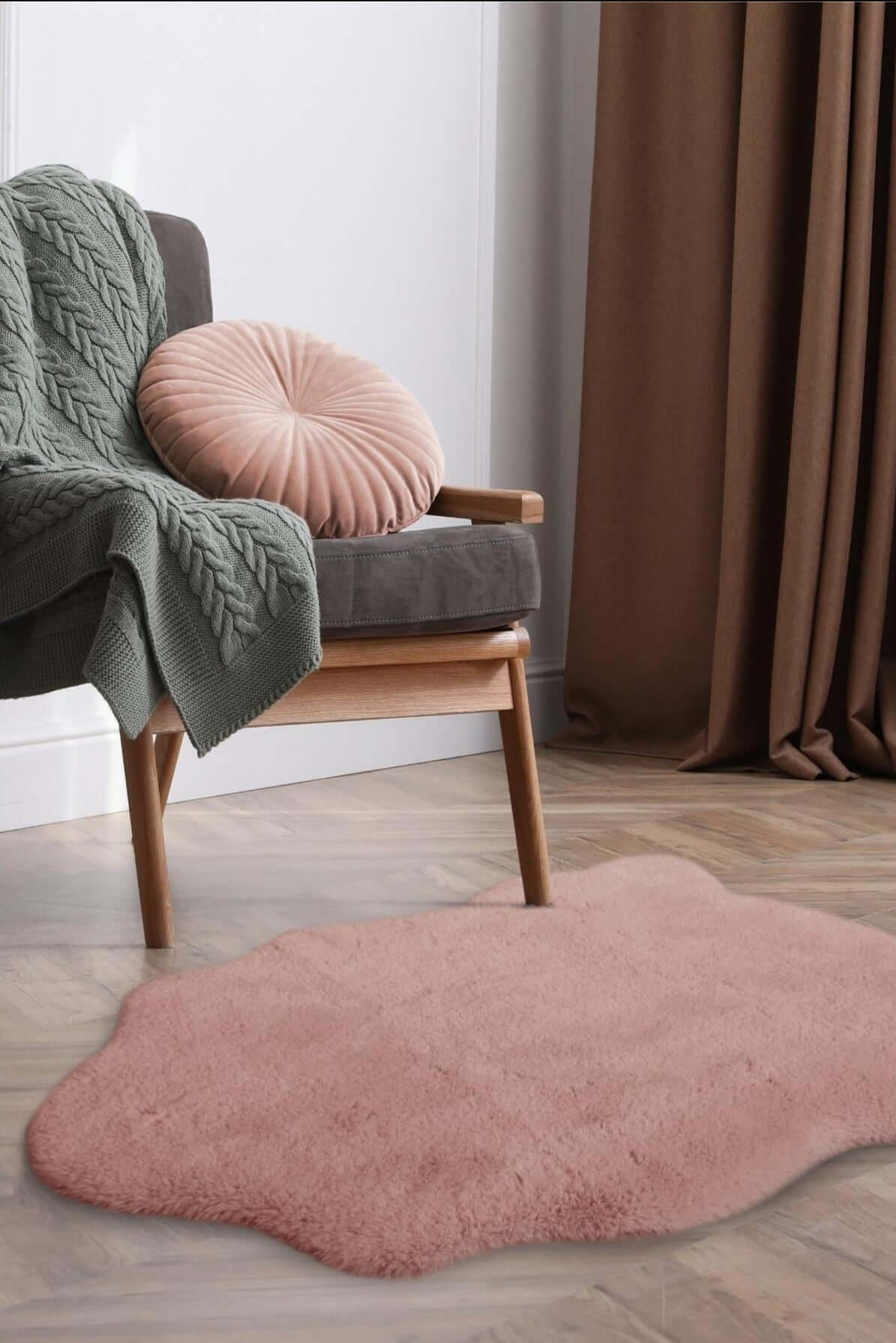 Luxury Pink Faux Fur Rug