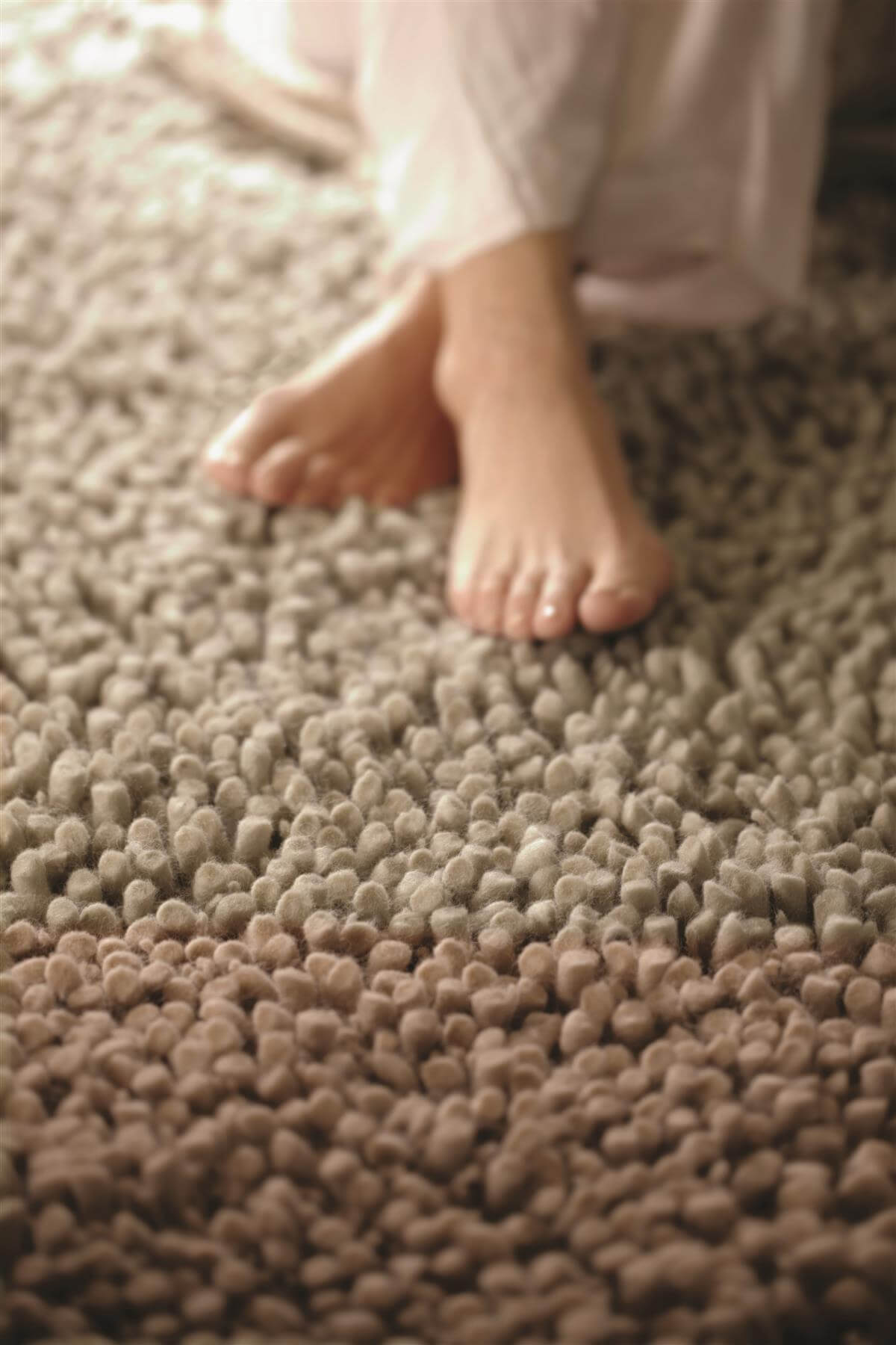 Maine Oyster Shaggy Pile Wool Rug