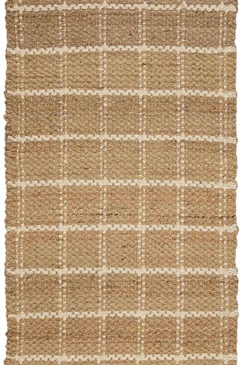 Jute Check Natural Rug Striped & Geometric Handwoven