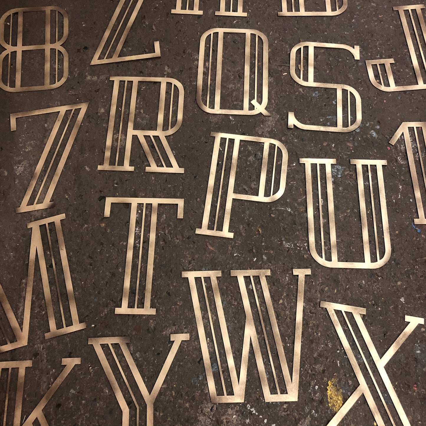 Gold Distressed 5" or 12" Art Deco Lettering A-Z 0-9