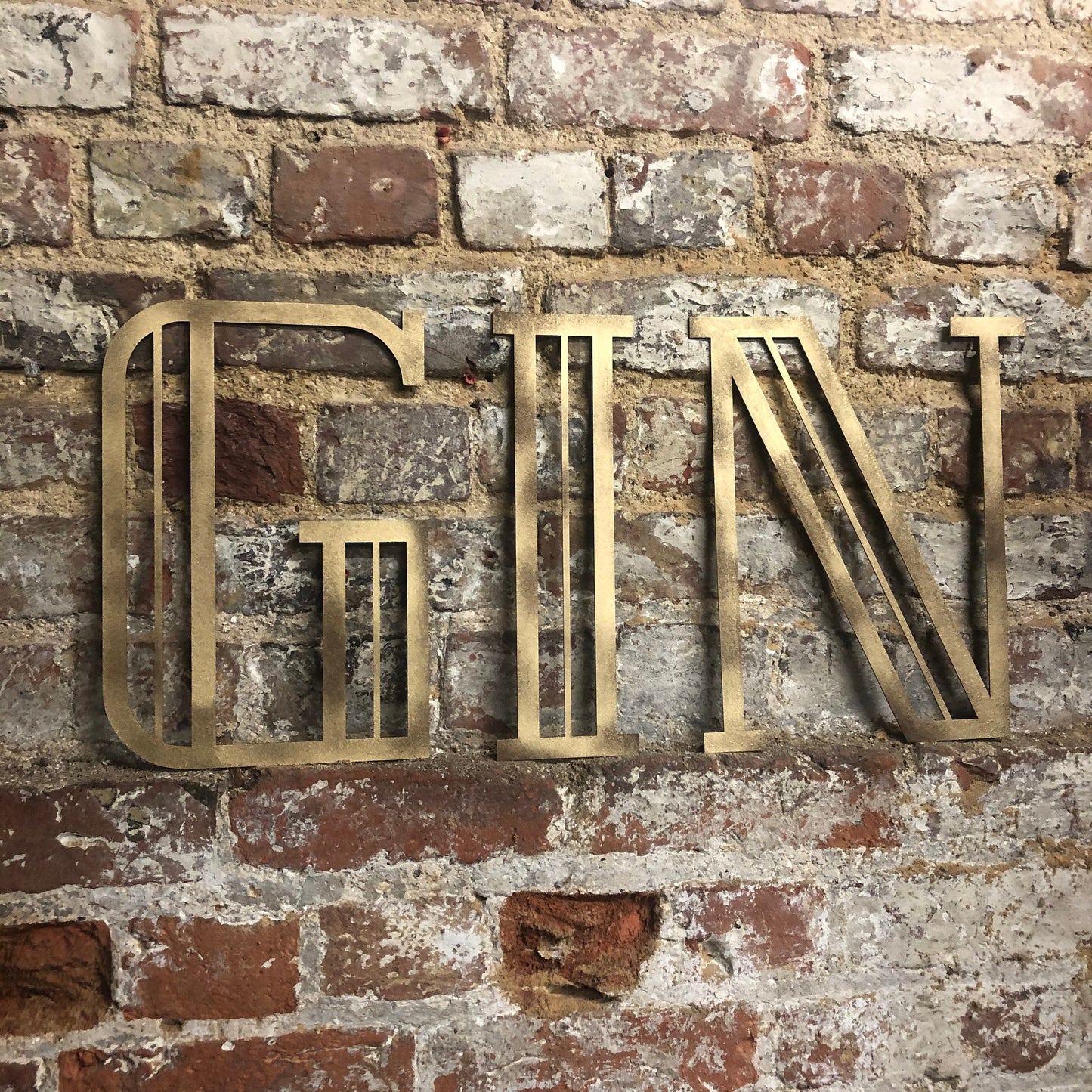 Gold Distressed 5" or 12" Art Deco Lettering A-Z 0-9