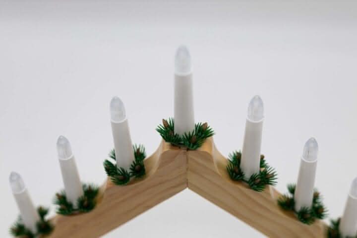 7 Bulb Natural Wooden Christmas Candle Bridge